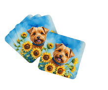 Load image into Gallery viewer, Norfolk Terrier in Sunflowers Coasters - Set of 4 Lightweight Foam, Absorbent Drink Coasters