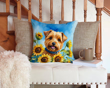 Load image into Gallery viewer, Norfolk Terrier in Sunflowers Throw Pillow - 14x14 Decorative Pillow – Art for Your Home &amp; Patio
