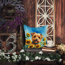 Load image into Gallery viewer, Norfolk Terrier in Sunflowers Throw Pillow - 14x14 Decorative Pillow – Art for Your Home &amp; Patio