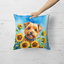 Load image into Gallery viewer, Norfolk Terrier in Sunflowers Throw Pillow