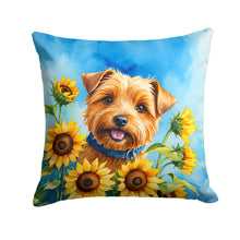 Load image into Gallery viewer, Norfolk Terrier in Sunflowers Throw Pillow