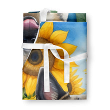 Load image into Gallery viewer, Norwegian Elkhound in Sunflowers Apron – Artist-Designed Kitchen, BBQ &amp; Craft Apron