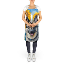 Load image into Gallery viewer, Norwegian Elkhound in Sunflowers Apron – Artist-Designed Kitchen, BBQ &amp; Craft Apron