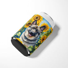 Load image into Gallery viewer, Norwegian Elkhound in Sunflowers Can or Bottle Hugger