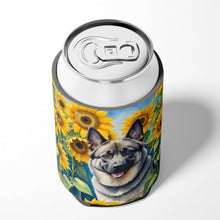 Load image into Gallery viewer, Norwegian Elkhound in Sunflowers Can or Bottle Hugger