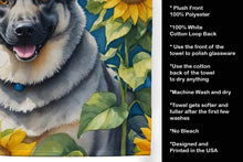 Load image into Gallery viewer, Norwegian Elkhound in Sunflowers Kitchen Towel