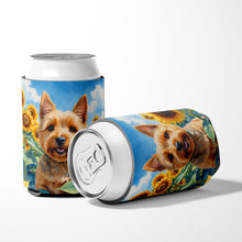 Load image into Gallery viewer, Norwich Terrier in Sunflowers Can or Bottle Hugger