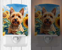 Load image into Gallery viewer, Norwich Terrier in Sunflowers Ceramic Night Light