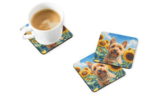 Load image into Gallery viewer, Norwich Terrier in Sunflowers Coasters - Set of 4 Lightweight Foam, Absorbent Drink Coasters