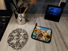 Load image into Gallery viewer, Norwich Terrier in Sunflowers Pot Holders - Set of 2 Decorative Kitchen Helpers | Made in the USA