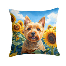 Load image into Gallery viewer, Norwich Terrier in Sunflowers Throw Pillow - 14x14 Decorative Pillow – Art for Your Home &amp; Patio