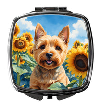 Load image into Gallery viewer, Norwich Terrier in Sunflowers Compact Mirror – Stylish Purse Mirror with Artistic Covers