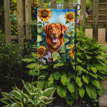 Load image into Gallery viewer, Nova Scotia Duck Toller in Sunflowers Garden Flag – Bright Dog-Themed Yard Decor