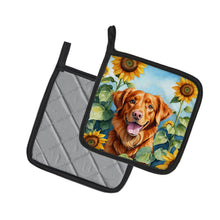 Load image into Gallery viewer, Nova Scotia Duck Toller in Sunflowers Pot Holders - Set of 2 Decorative Kitchen Helpers | Made in the USA
