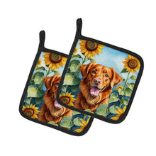 Load image into Gallery viewer, Nova Scotia Duck Toller in Sunflowers Pot Holders - Set of 2 Decorative Kitchen Helpers | Made in the USA