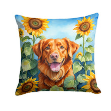 Load image into Gallery viewer, Nova Scotia Duck Toller in Sunflowers Throw Pillow - 14x14 Decorative Pillow – Art for Your Home &amp; Patio