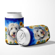 Load image into Gallery viewer, Old English Sheepdog in Sunflowers Can or Bottle Hugger