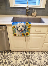 Load image into Gallery viewer, Old English Sheepdog in Sunflowers Kitchen Towel