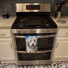 Load image into Gallery viewer, Old English Sheepdog in Sunflowers Kitchen Towel
