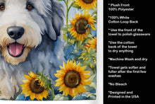 Load image into Gallery viewer, Old English Sheepdog in Sunflowers Kitchen Towel
