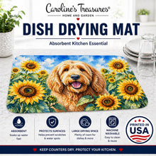 Load image into Gallery viewer, Otterhound in Sunflowers Dish Drying Mat Absorbent Dish Drying Mat Pad for Kitchen Counter Dish Drainer Mat for Countertop, 14 x 21", Multicolor