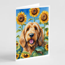 Load image into Gallery viewer, Otterhound in Sunflowers Greeting Cards - Blank Note Cards – 8-Pack of Artist-Designed Cards with Envelopes