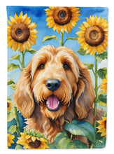 Load image into Gallery viewer, Otterhound in Sunflowers Garden Flag – Bright Dog-Themed Yard Decor