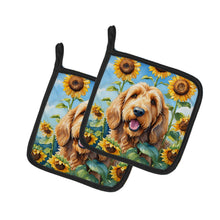 Load image into Gallery viewer, Otterhound in Sunflowers Pot Holders - Set of 2 Decorative Kitchen Helpers | Made in the USA
