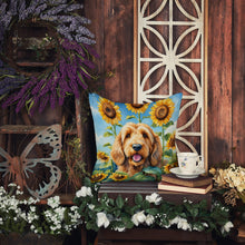 Load image into Gallery viewer, Otterhound in Sunflowers Throw Pillow - 14x14 Decorative Pillow – Art for Your Home &amp; Patio