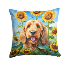 Load image into Gallery viewer, Otterhound in Sunflowers Throw Pillow