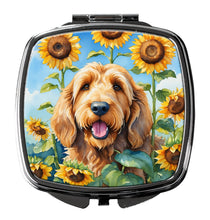 Load image into Gallery viewer, Otterhound in Sunflowers Compact Mirror – Stylish Purse Mirror with Artistic Covers