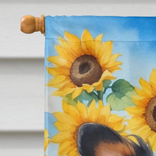 Load image into Gallery viewer, Papillon in Sunflowers House Flag