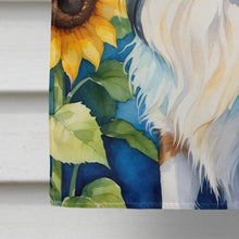 Load image into Gallery viewer, Papillon in Sunflowers House Flag
