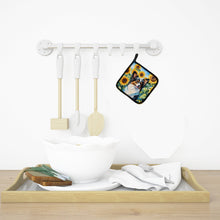 Load image into Gallery viewer, Papillon in Sunflowers Pot Holders - Set of 2 Decorative Kitchen Helpers | Made in the USA