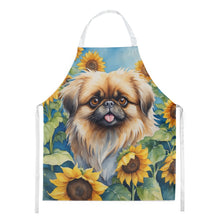 Load image into Gallery viewer, Pekingese in Sunflowers Apron – Artist-Designed Kitchen, BBQ &amp; Craft Apron