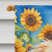 Load image into Gallery viewer, Pekingese in Sunflowers House Flag