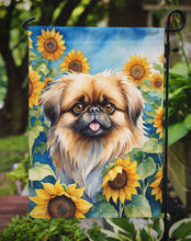 Load image into Gallery viewer, Pekingese in Sunflowers Garden Flag – Bright Dog-Themed Yard Decor