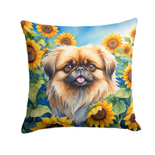 Load image into Gallery viewer, Pekingese in Sunflowers Throw Pillow