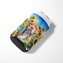Load image into Gallery viewer, Pit Bull Terrier in Sunflowers Can or Bottle Hugger