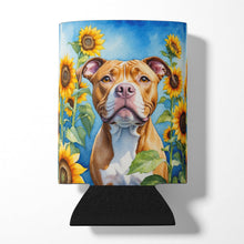 Load image into Gallery viewer, Pit Bull Terrier in Sunflowers Can or Bottle Hugger