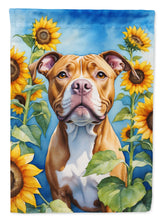 Load image into Gallery viewer, Pit Bull Terrier in Sunflowers House Flag