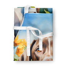 Load image into Gallery viewer, Pointer in Sunflowers Apron – Artist-Designed Kitchen, BBQ &amp; Craft Apron