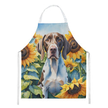 Load image into Gallery viewer, Pointer in Sunflowers Apron – Artist-Designed Kitchen, BBQ &amp; Craft Apron