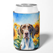 Load image into Gallery viewer, Pointer in Sunflowers Can or Bottle Hugger