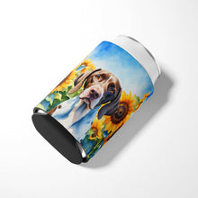 Load image into Gallery viewer, Pointer in Sunflowers Can or Bottle Hugger