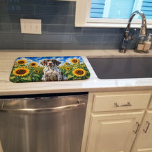 Load image into Gallery viewer, Pointer in Sunflowers Dish Drying Mat Absorbent Dish Drying Mat Pad for Kitchen Counter Dish Drainer Mat for Countertop, 14 x 21", Multicolor