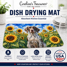 Load image into Gallery viewer, Pointer in Sunflowers Dish Drying Mat Absorbent Dish Drying Mat Pad for Kitchen Counter Dish Drainer Mat for Countertop, 14 x 21", Multicolor