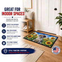 Load image into Gallery viewer, Pointer in Sunflowers Doormat Front Door Mat Indoor Outdoor Rugs for Entryway, Non Slip Washable Low Pile, 24H X 36W