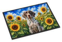 Load image into Gallery viewer, Pointer in Sunflowers Doormat Front Door Mat Indoor Outdoor Rugs for Entryway, Non Slip Washable Low Pile, 18H X 27W