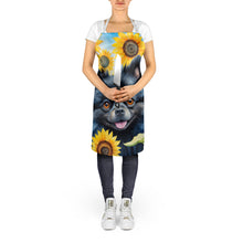 Load image into Gallery viewer, Pomeranian in Sunflowers Apron – Artist-Designed Kitchen, BBQ &amp; Craft Apron